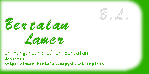 bertalan lamer business card